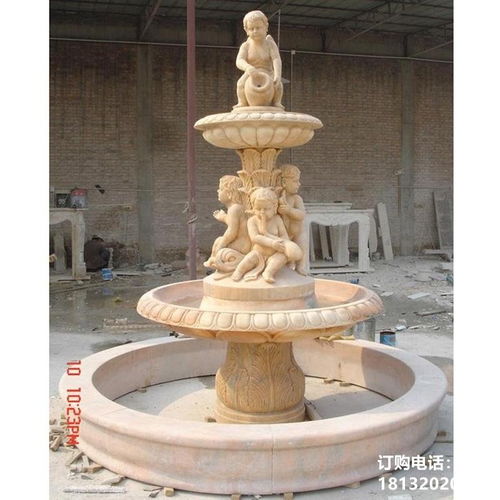 抱罐子的西方女孩喷泉石雕 南宁喷泉大理石雕塑制作厂家
